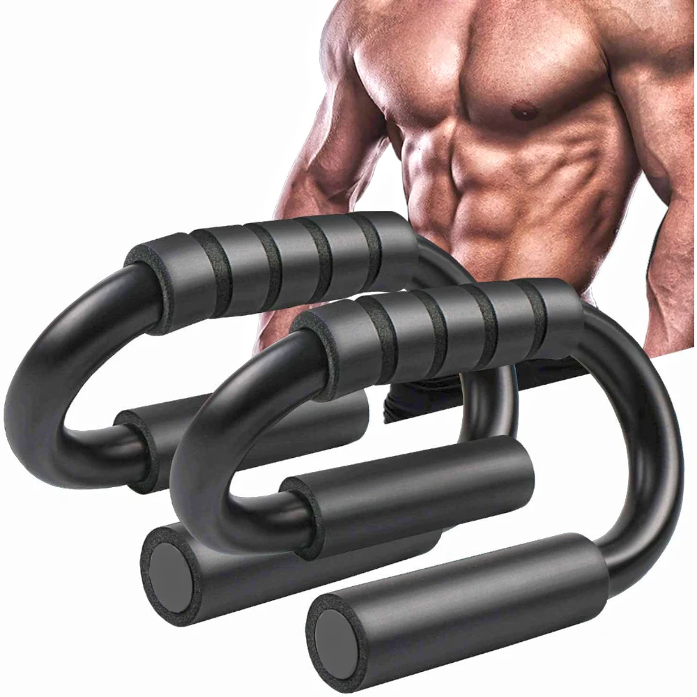 

S Shape Push Up Stands Stainless Steel Bodybuilding Equipment Push-Ups Stands Workout Training Fitness Equipment For Home Gym