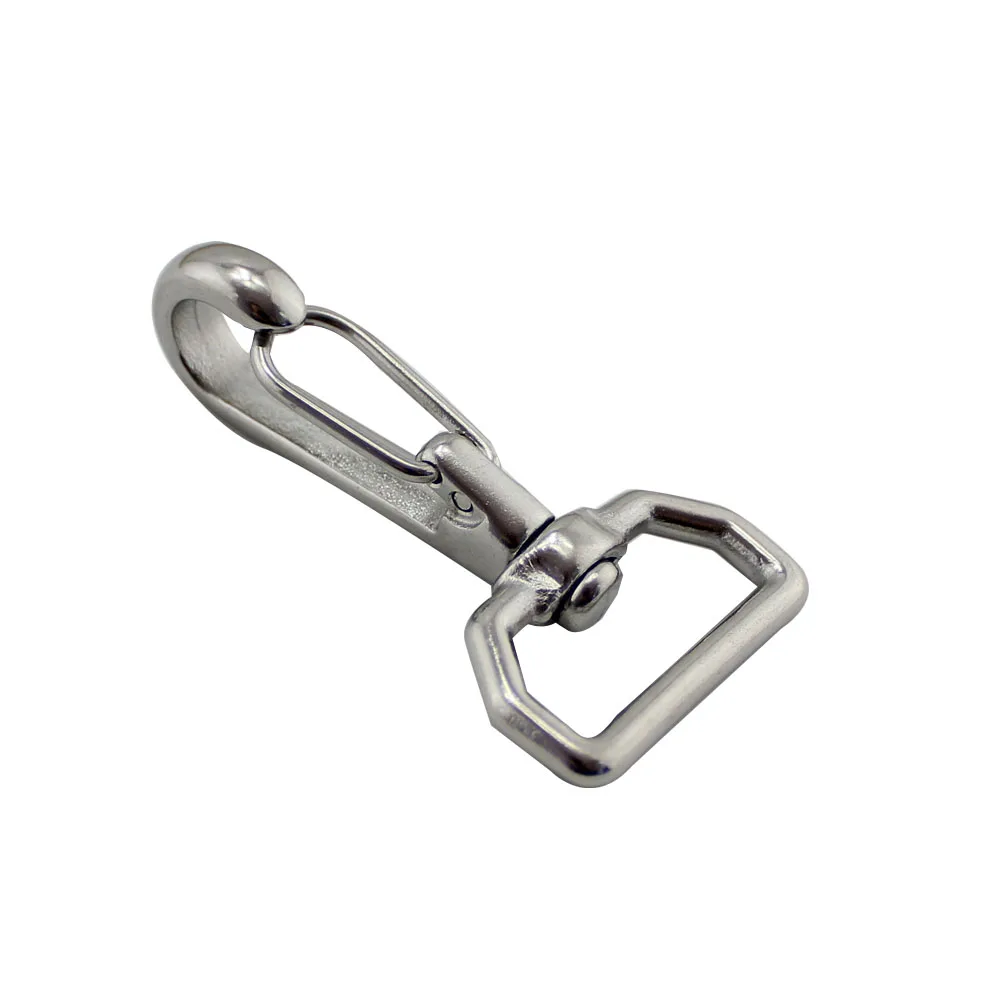 Square Spring Snap Hook Stainless Steel Carabiner Swivel Hook Spring Clip Length 65mm