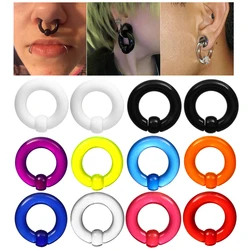 Pair Acrylic BCR Captive Bead Ring Big Large Size Ear Tunnel Plug Expander Gauges Nose Septum Ring Earring Piercing Body Jewelry