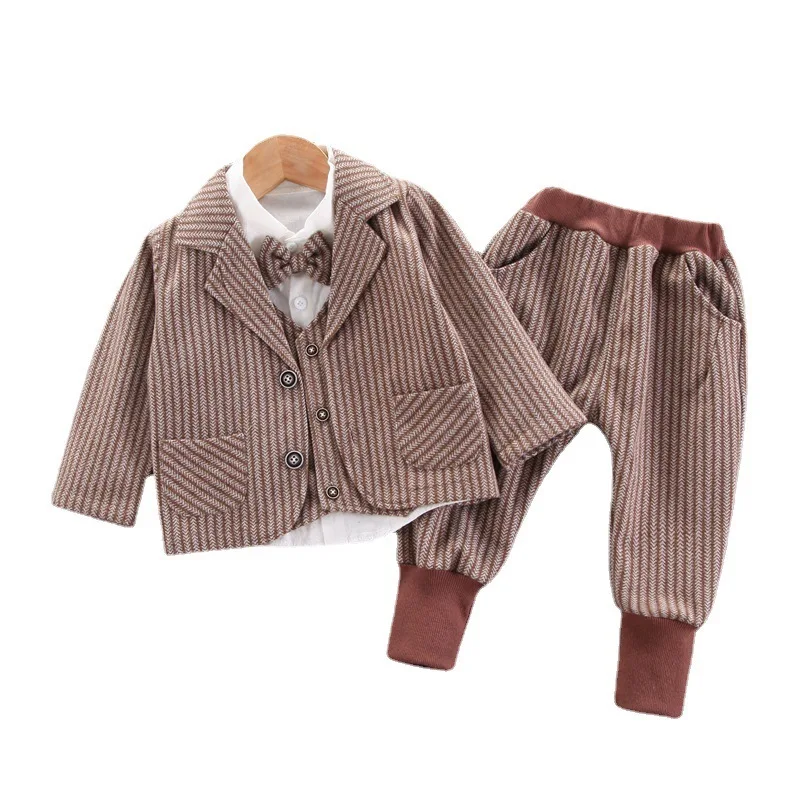 

New Spring Autumn Baby Clothes For Boys Children Casual Coat Shirt Pants 3Pcs/Set Toddler Formal Costume Kids Gentleman Clothing