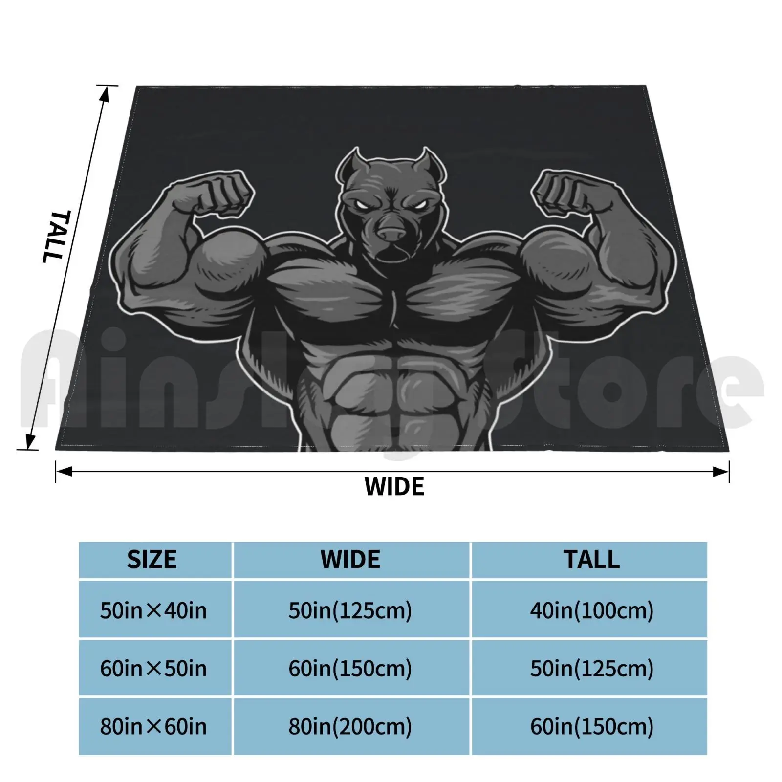 Bodybuilding Pitbull Dog Blanket For Sofa Bed Travel Gym Gym Pitbull Pitbull Muscle Muscle Flex Motivation