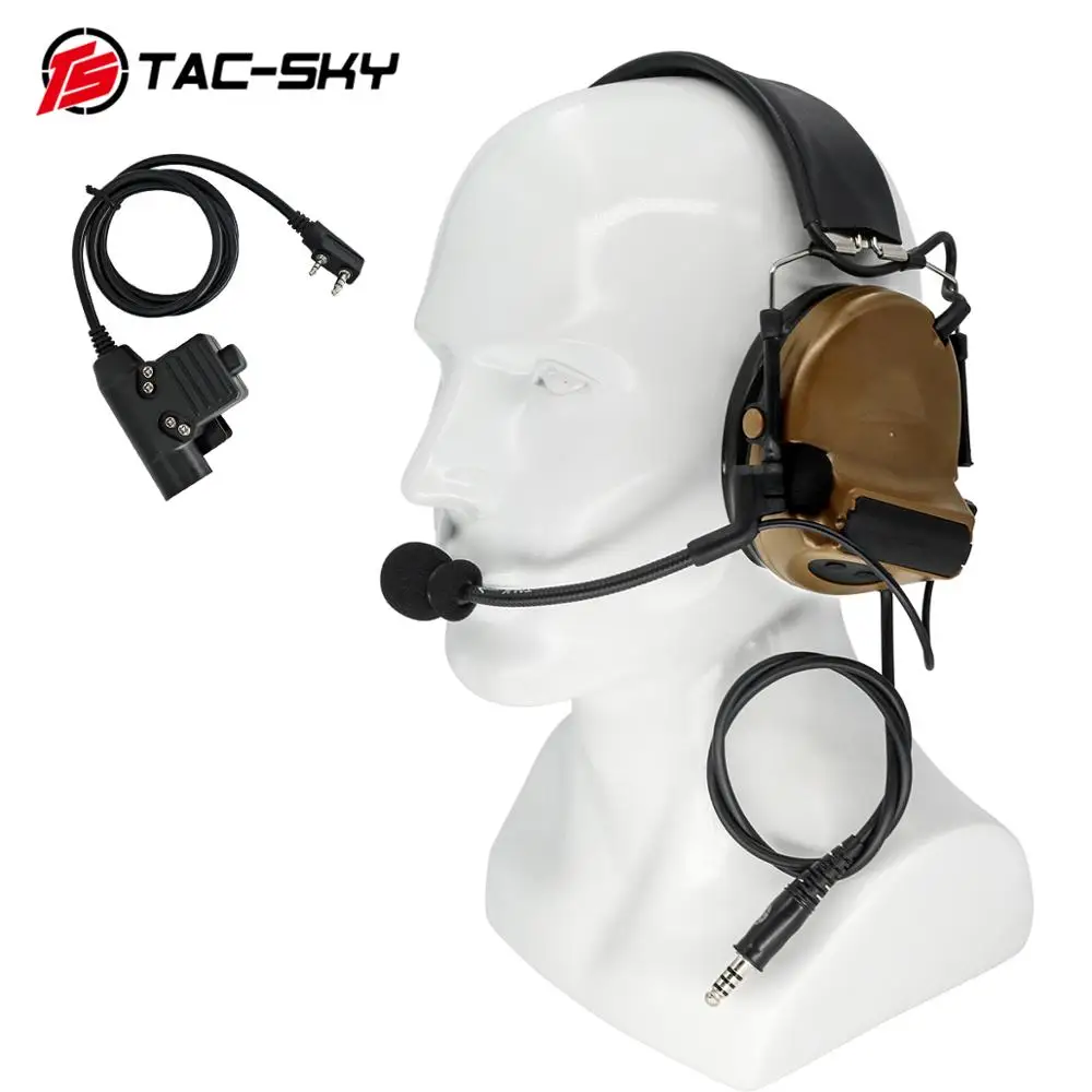 

TS TAC-SKY C2 Tactical Electronic Shooting Ear Muffs Walkie Talkie Headset & Tactical PTT Adapter u94 ptt