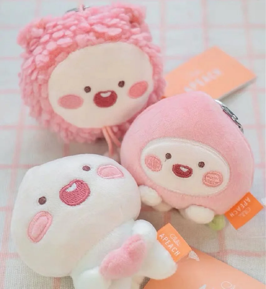 new lovely Cute 10cm plush pink peach pretty soft pendant couple girlfriends  Keychain festival christmas gift for friend kid