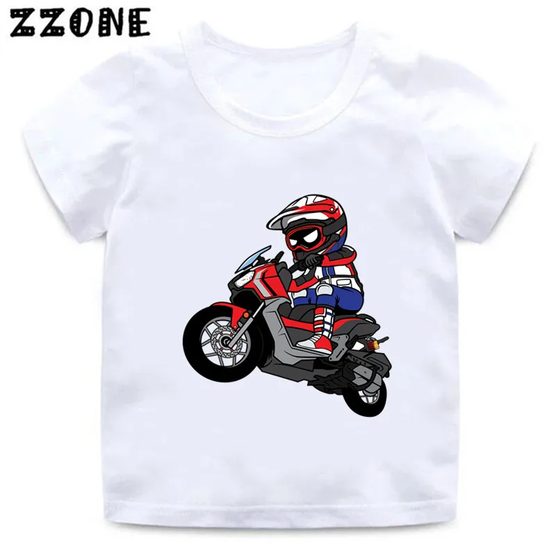 Motorcycle Motocross Print Kids T-Shirt Baby Boys Cartoon Funny T shirt Summer Short Sleeve Children Streetwear Tops Girls Cloth