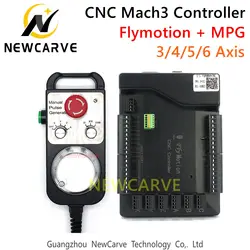 Flymotion Mach3 3 4 5 6 Axis Controller Card USB Motion USB Breakout Board ZKmotion Upgrade+MPG Handwheel For DIY CNC NEWCARVE