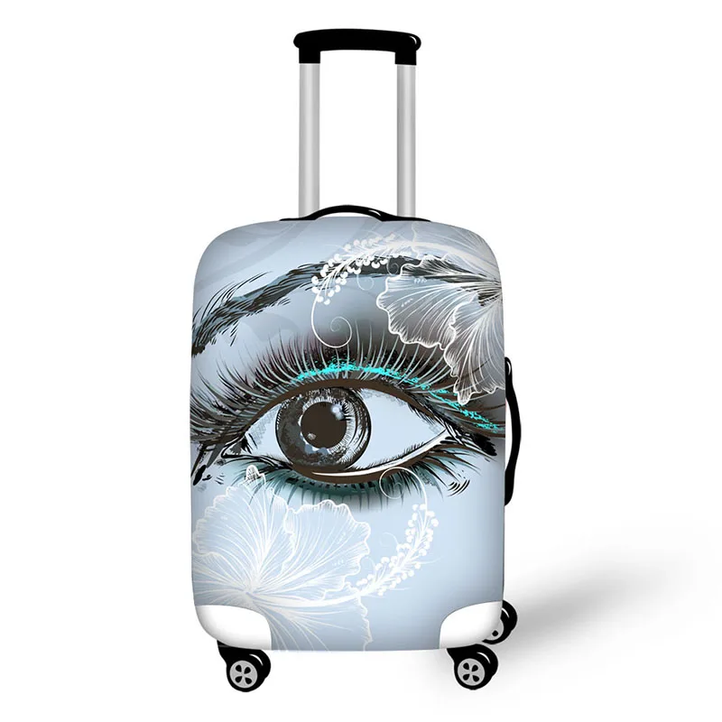 

3D Eye pattern print travel luggage suitcase protective cover stretch waterproof portable luggage covers rain cover