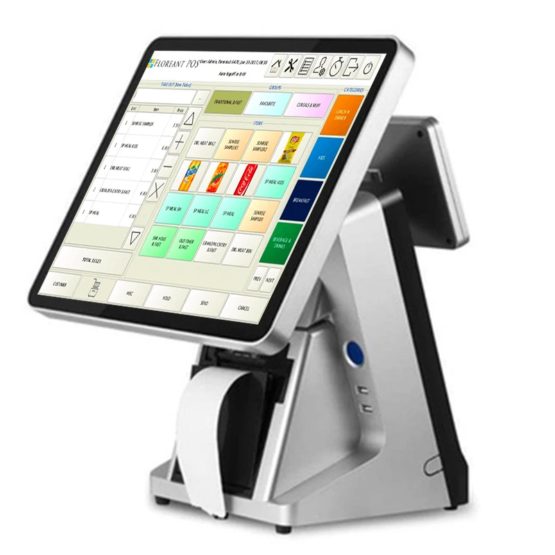 

Nice model 15 inch POS all in one capacitive Touch Screen POS Terminal with 80 printer point of sale