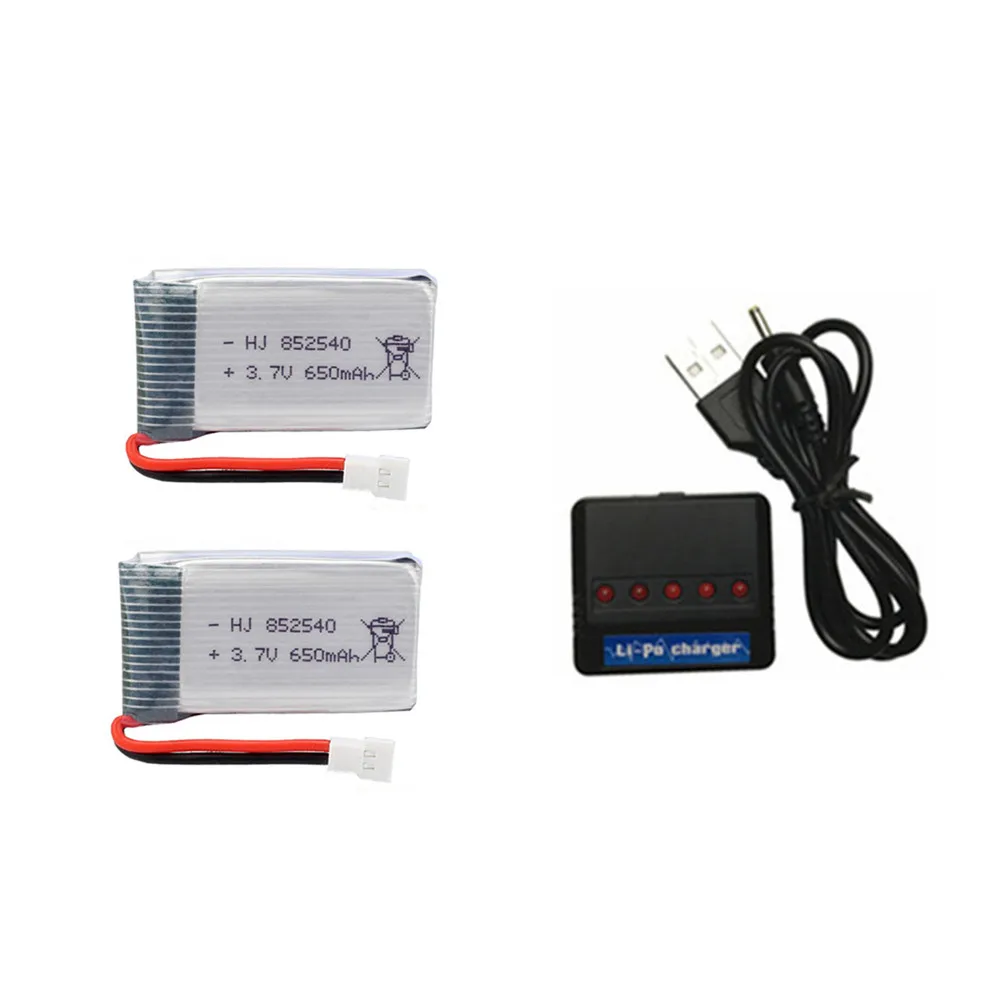 3.7V 650mAh يبو البطارية + 3.7v شاحن ل SYMA X5C X5C-1 X5 H5C X5SW X6SW H9D H5C Drone 852540 3.7V يبو بطارية قابلة للشحن