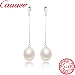 2020 Fashion100%Natural freshPearl Earrings For Women S925 Sterling Silver Jewelry Water Drop Pearl Earring Quality Wedding Gift