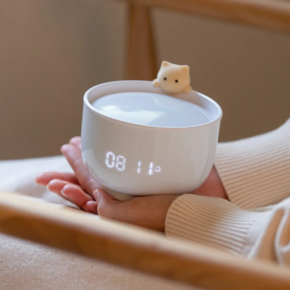 Night Lamp Alarm Clock Smart Control LED Digital Clock Electronic Desk Table Clock Cute Cat For Children Kids Home Decoration