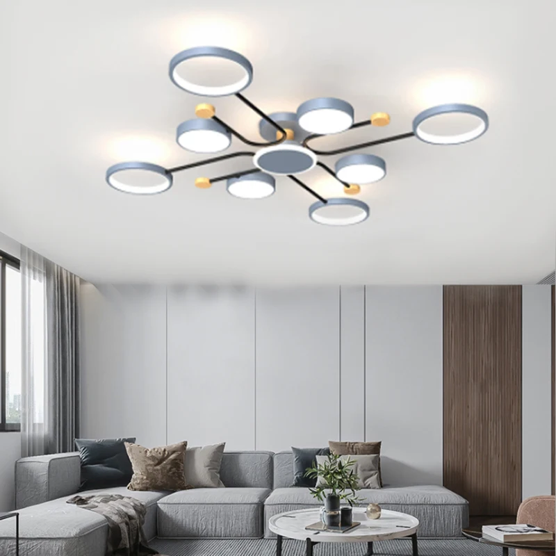Modern led chandelier living room bedroom ceiling chandelier dining room ceiling light kitchen 220V wrought iron ceiling lamps