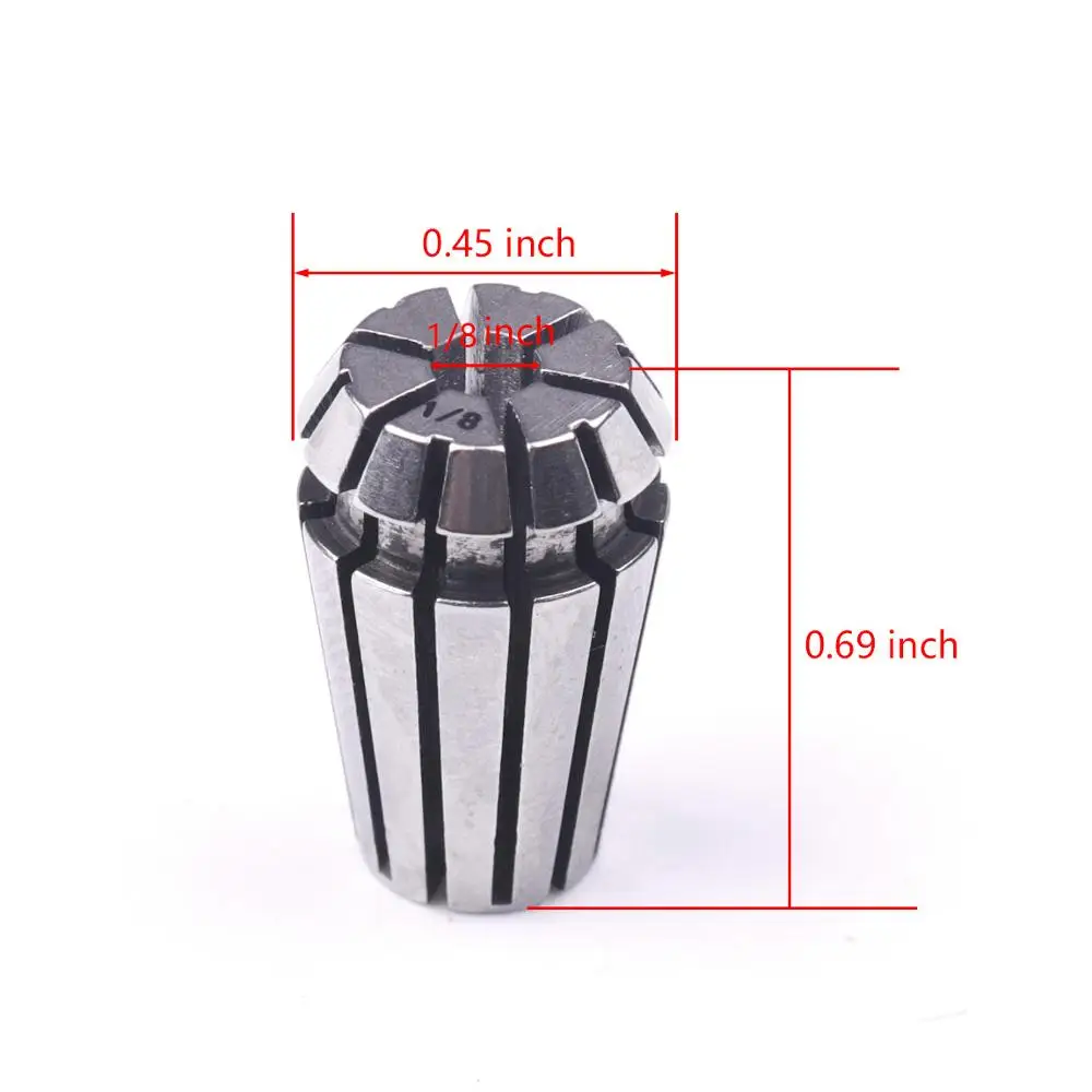 65Mn Spring Steel ER11 1/4 Inch 1/8 Inch Spring Collet High Precision Collet Set for CNC Engraving Machine & Milling Lathe Tool