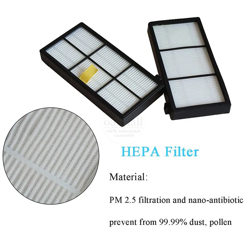 Accesorios de barredora con filtro Hepa lavable para iRobot 860, 870, 880, 980, 990, Robot aspirador serie 800, 900, pieza de repuesto