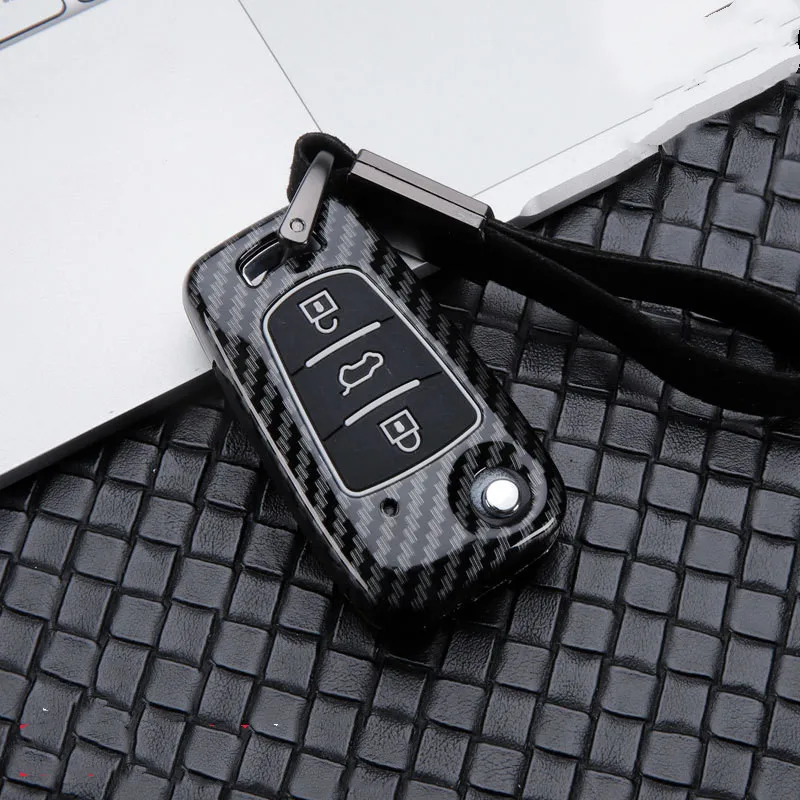 Carbon Alloy Car Key Case Holder Wallet For Great wall M2 M4 C30 C20R 3 Button Flip Remote Key Protective Bag