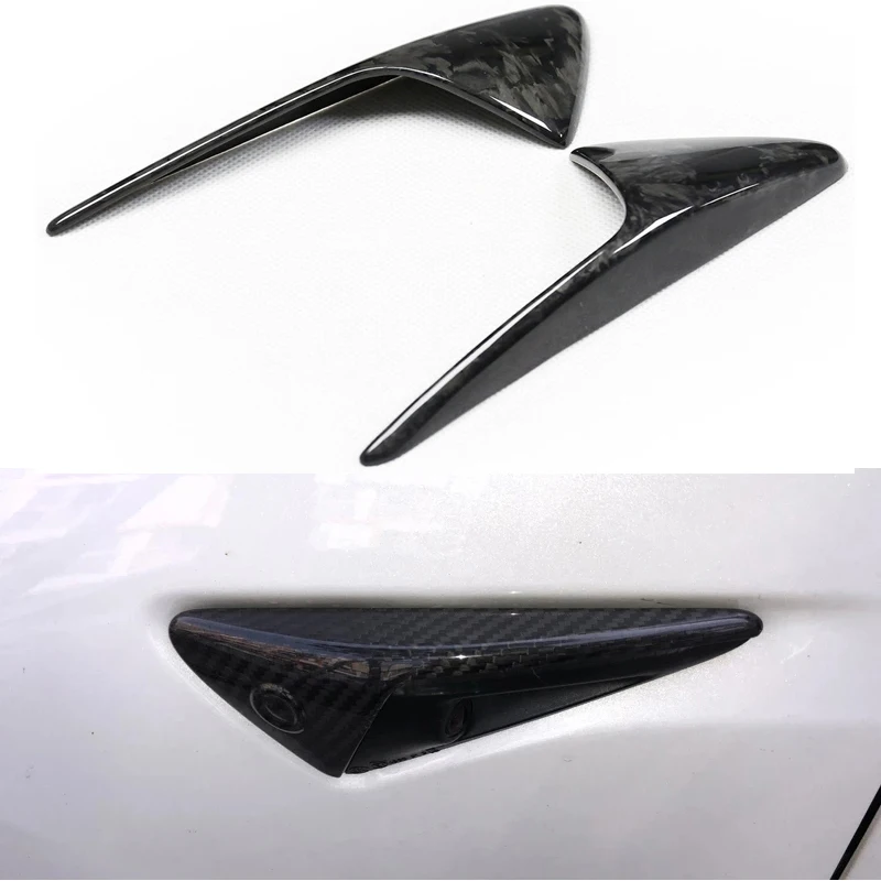 Real Carbon Fiber For Tesla Model 3 17-2019 S 12 -19 X 2016 -19 Model Y Car Side Marker Turn Signal Cover Camera Fender Overlay