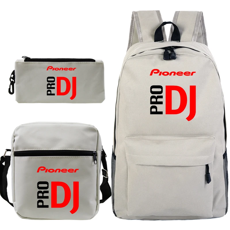 Mochila Pioneer Pro Dj para hombre y mujer, morral de lona para adolescentes, niños y niñas, mochilas escolares informales de viaje, 3 uds.