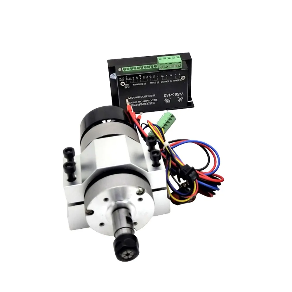 Chuck CNC Brushless Spindle Motor with Driver Speed Controller and Clamp DIY Engraving Machine Accessories Set