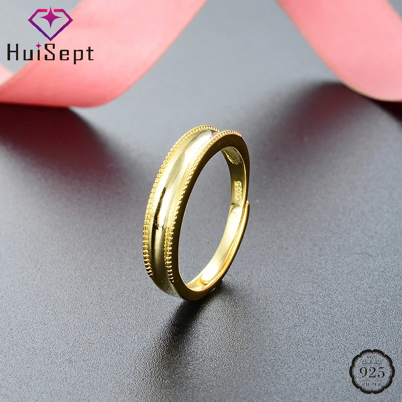

HuiSept Luxury Ring 925 Sterling Silver Jewelry Accessories Open Finger Rings for Women Wedding Party Promise Gifts Wholesale