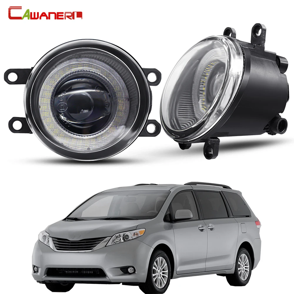 

2 X противотуманные фары «ангельские глазки» в сборе для Toyota Sienna 2009-2013, автомобильные светодиодные противотуманные фары DRL дневного света 30 Вт 8000LM 12 В, аксессуары