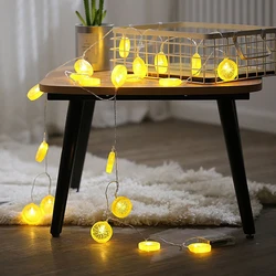 Fruit Lemon Slice Girl Heart String Light LED Garland Chandelier Battery Box Indoor Christmas Wedding Decoration Lights