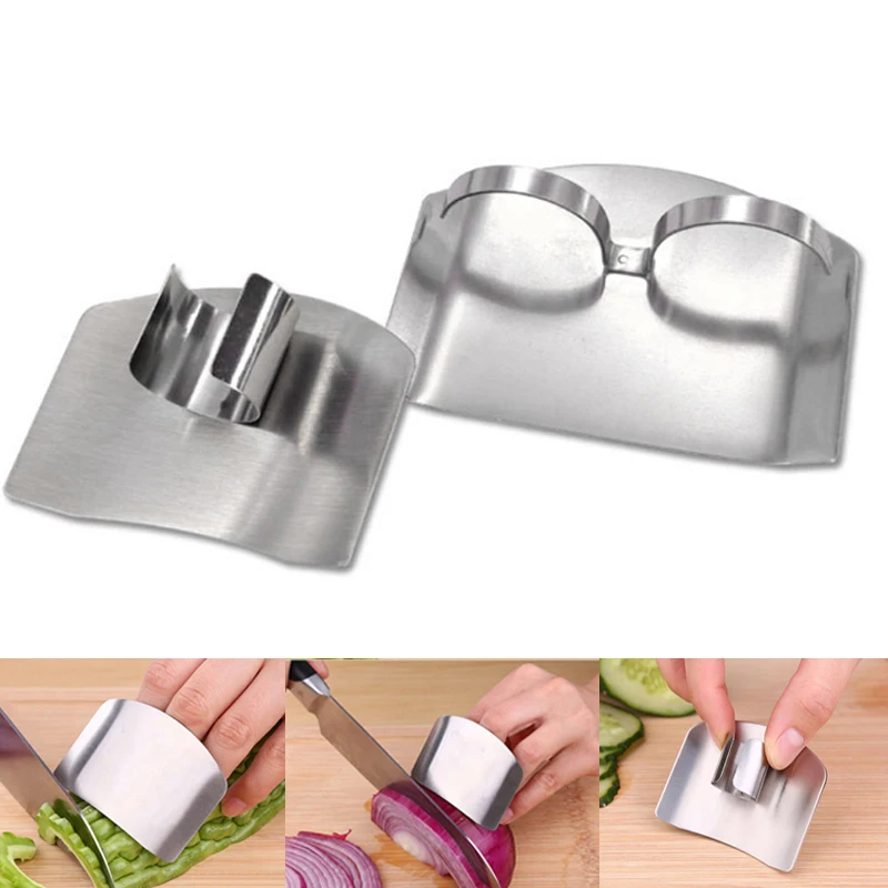 4PCS Stainless Steel Finger Guard Finger Hand Cut Hand Protector Knife Cut Finger Protection Tool Kitchen Knives & Accessories