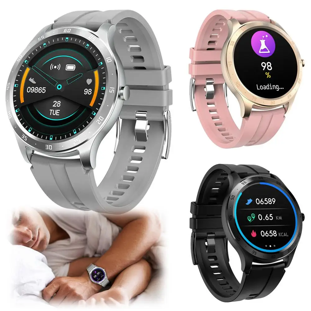 

Round Screen Smart Watch Men Women Wristwatch Sports Activity Fitness Tracker Call Messages Reminder for Android iOS iPhone