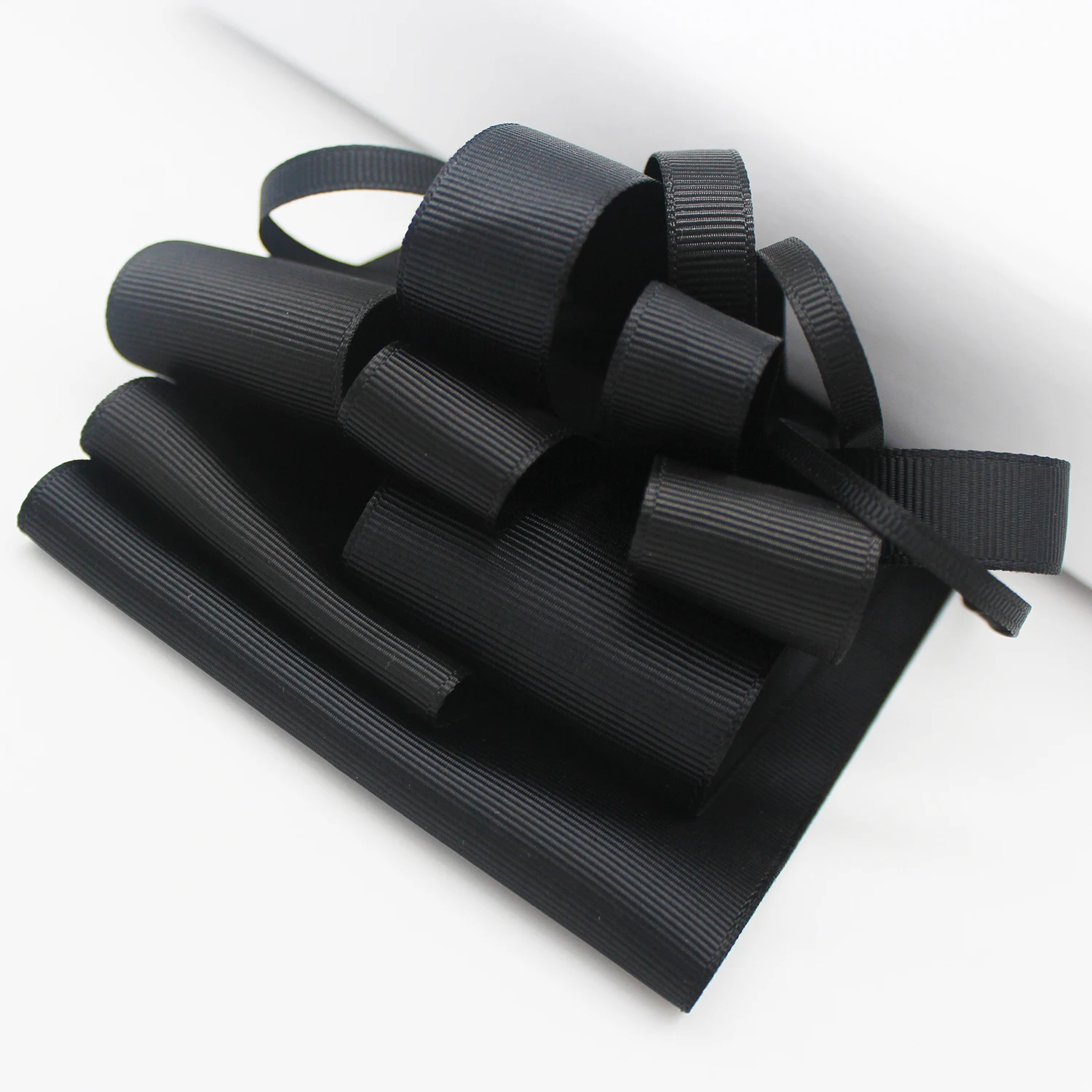 Grosgrain Ribbon Black Color Tapes Full Widths Available Handmade 3mm 9mm 25mm 38mm 50mm 57mm 63mm 75mm 89mm 100mm