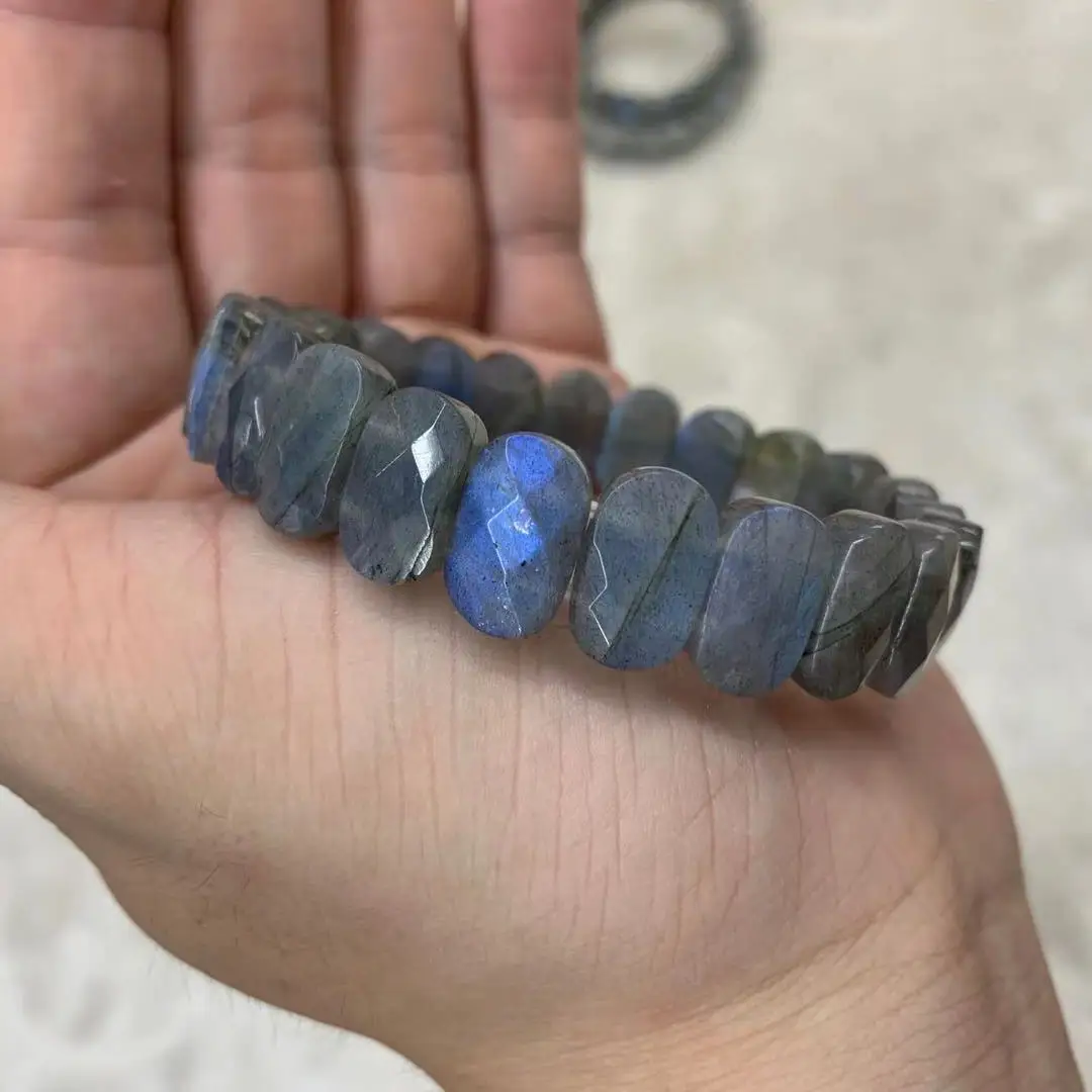 AA Természetes Rainbow Kék szín labradorite Karcsat Természetes Kő- Karcsat DIY ékszer számára Nő számára Adomány Nagybani !