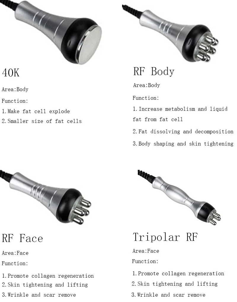 Macchina per cavitazione ad ultrasuoni 40K 5 In 1 dispositivo dimagrante sottovuoto RF per attrezzatura da salone
