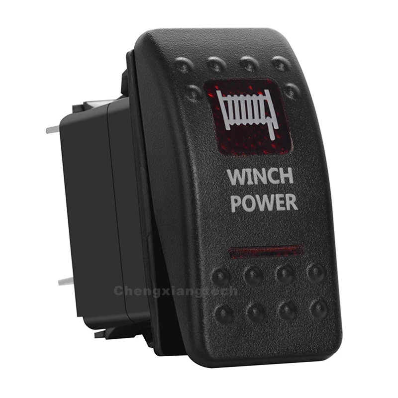 Winch Power Car Boat SPST Rocker Toggle Switch Red Led 5 Pins On Off 12V 20A 24V 10A for Carling ARB Narva 4x4 Style view 3