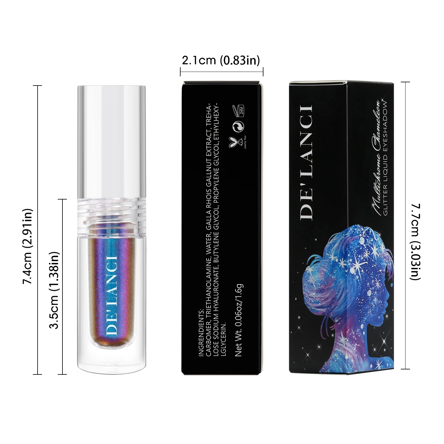 DE\'LANCI Charming Liquid Eyeshadow 5 Colors Chameleon  Duochrome Metallic Shiny Professional Eyes Makeup Party Glitter Cosmetic