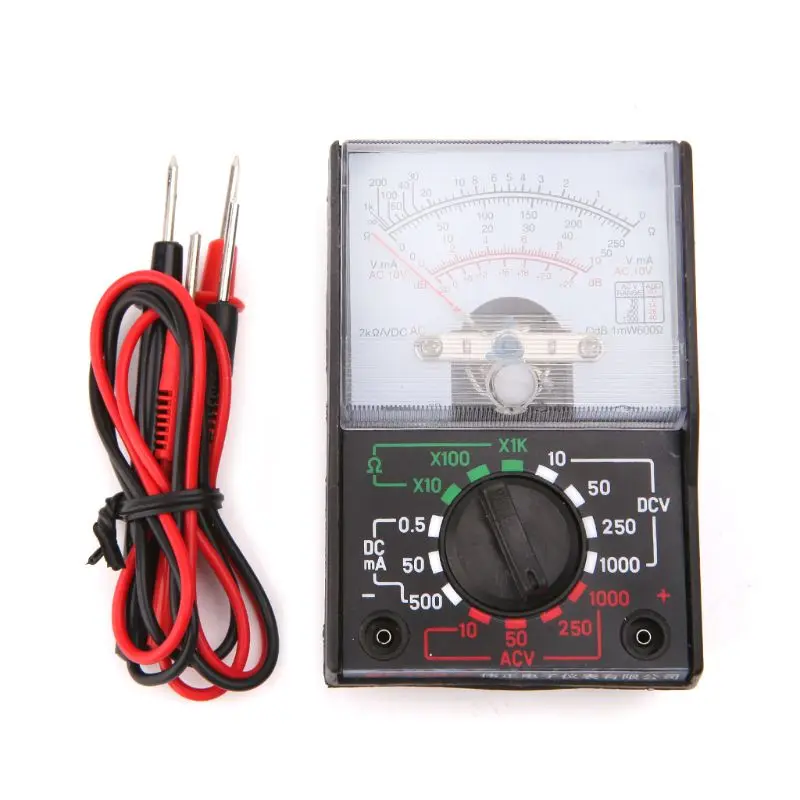 DC/AC 1000V 250mA Analog Multimeter Voltmeter Ammeter Voltage Current Resistance Multimeter with Test Probe Pen