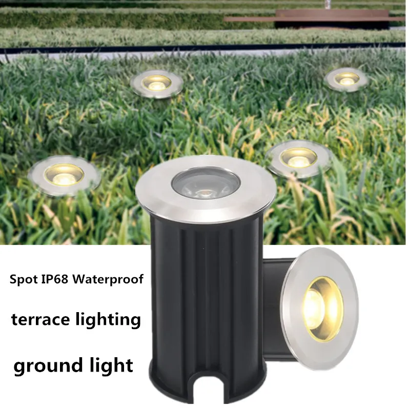 Underground Light 304 Stainless Steel Floor Light Small Size Waterproof Spotlight Park Fountain Lights Embedded Concrete Floor