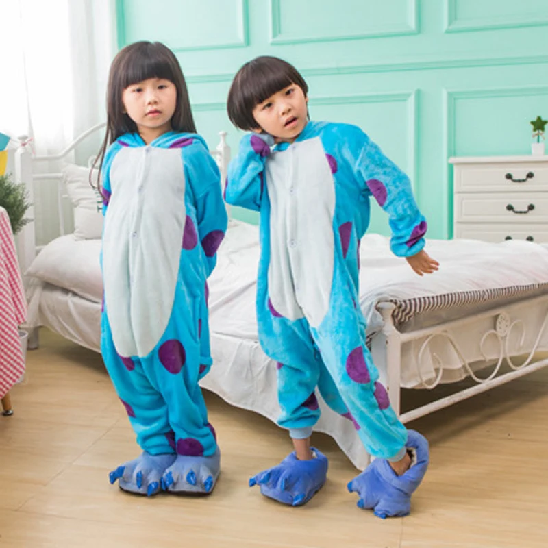 Kids Kigurumi Unicorn Pajamas Cat Children Baby Animal Overalls Jumpsuit Onesie One-Piece Sleepwear Girls Cosplay Pyjama Costume