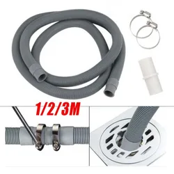 Universal Washing Machine Dishwasher Drain Waste Hose Extension Pipe Kit 1/2/3M