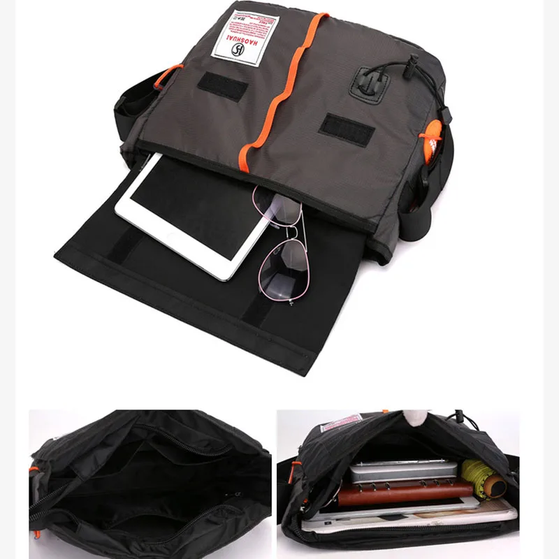 High Quality Men Nylon Shoulder Bag Fashion Casual Multi-Capacity Sling Crossbody Messenger Bag Male Briefcase X204C