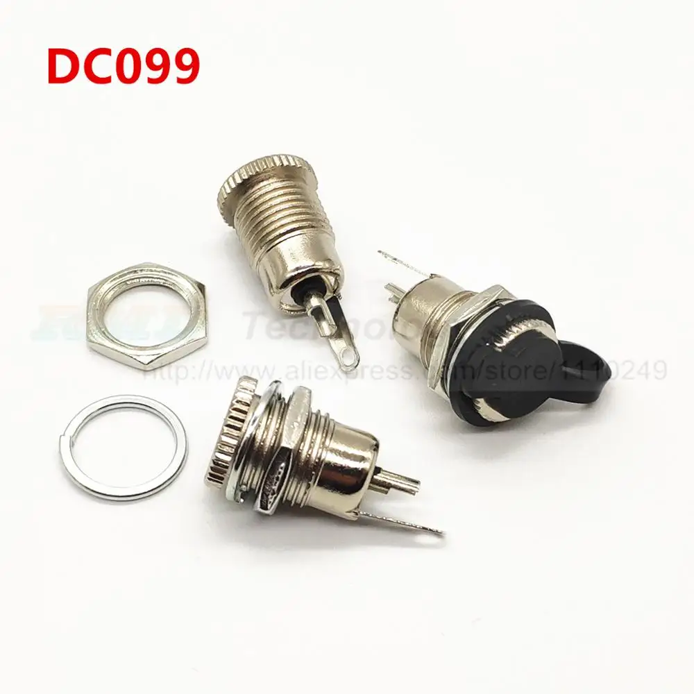 5pcs DC-099 5.5mm x 2.1mm 2.5mm DC Power Jack Socket DC099 Female Panel Mount Connector Metal 5.5*2.1 5.5*2.5 waterproof plug