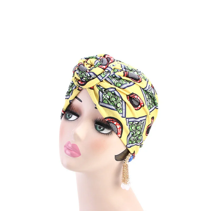 Afrikanische Druck Turban Hut für Frauen Scrunchies Knoten Headwrap Stretch Bandanas Party Headwear Damen Kopftuch Haar Zubehör – Detail 28