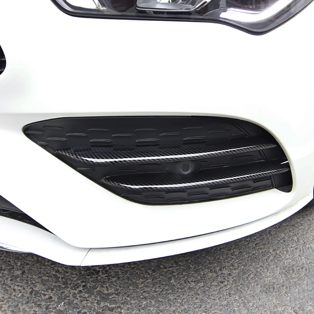 

for Mercedes-Benz CLA C118 2020 2021 Carbon Fiber Printed Front Fog Light Molding Trims 4pcs