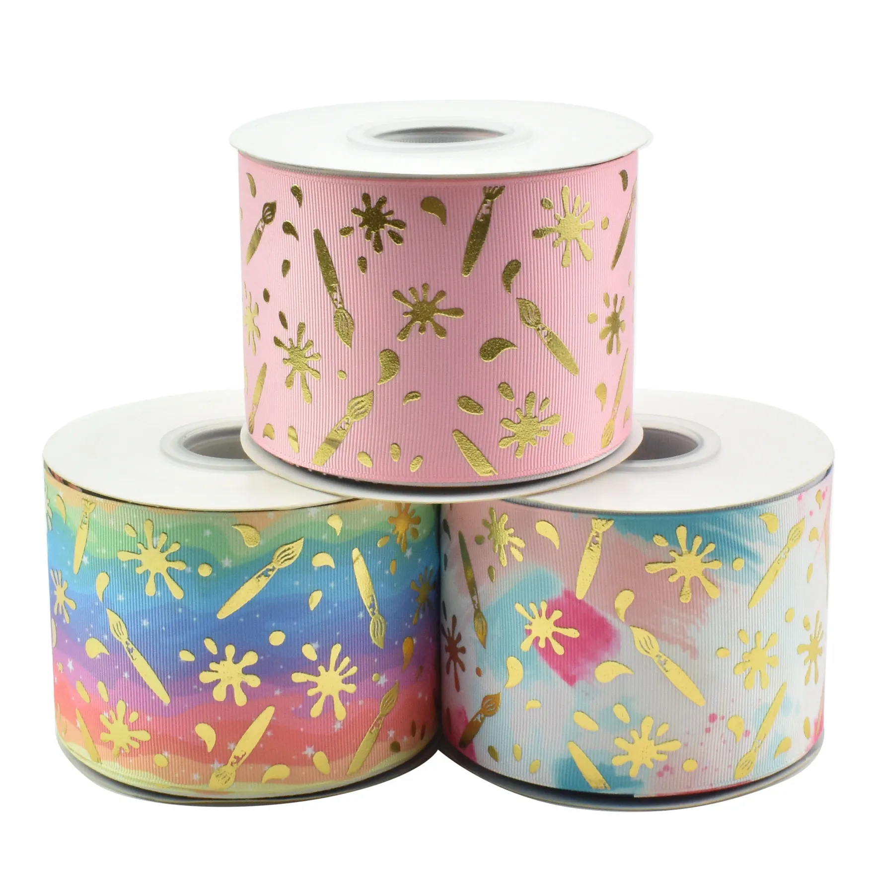 

HSDRibbon 75mm 3inch hsd-design custom brush Pattern on Grosgrain Ribbon