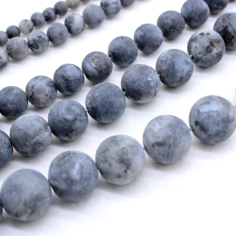 Matte Black Labradorite Stone High quality Synthetic Flash Stone 4/6/8/10/12 MM Round Loose beads Jewelry bracelets making DIY