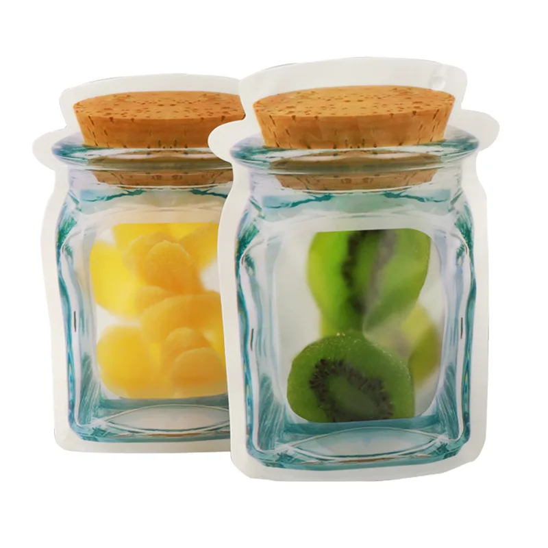 

500Pcs Wholesale Mason Jar Bottles Bags Nuts Candy Cookies Bag Seal Fresh Food Storage Snacks Zipper Sealed Kitchen Organizer