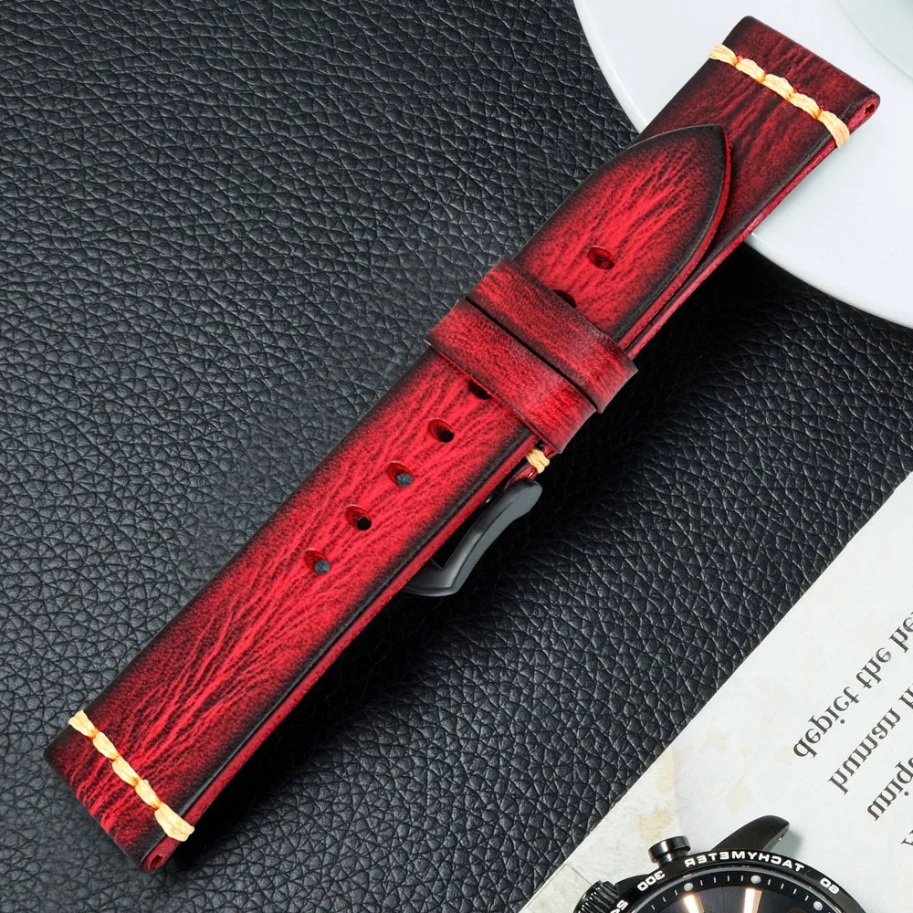 Maikes Genuine Leather Watchband for Galaxy gear s3 Watch Strap 18mm 20mm 22mm 24mm Watch Band Men Women Omega Wrist Bracelets