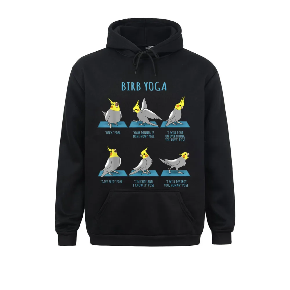 Normal Funny Cockatiel Yoga Poses Birb Memes Cute Parrot Doodle Men Sweatshirts 2021 Harajuku Long Sleeve Hoodies Hoods