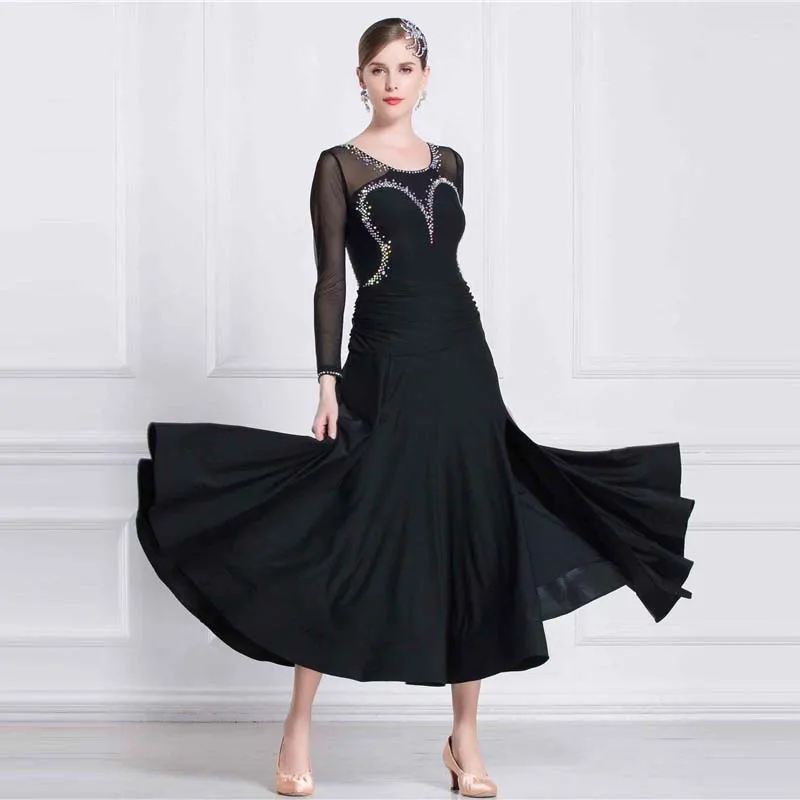 M-18212 Neue Ankunft Internationalen Standard Ballroom Dance Kleid Flamenco Ballsaal Praxis Tanz Kleid Für Verkauf