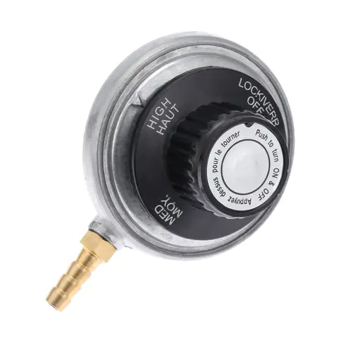 1 LB Propane Tank Gas Grill Control Valve Table Top Regulator for Backyard Grill with 1/4” Barb Connection and 1"-20 Female