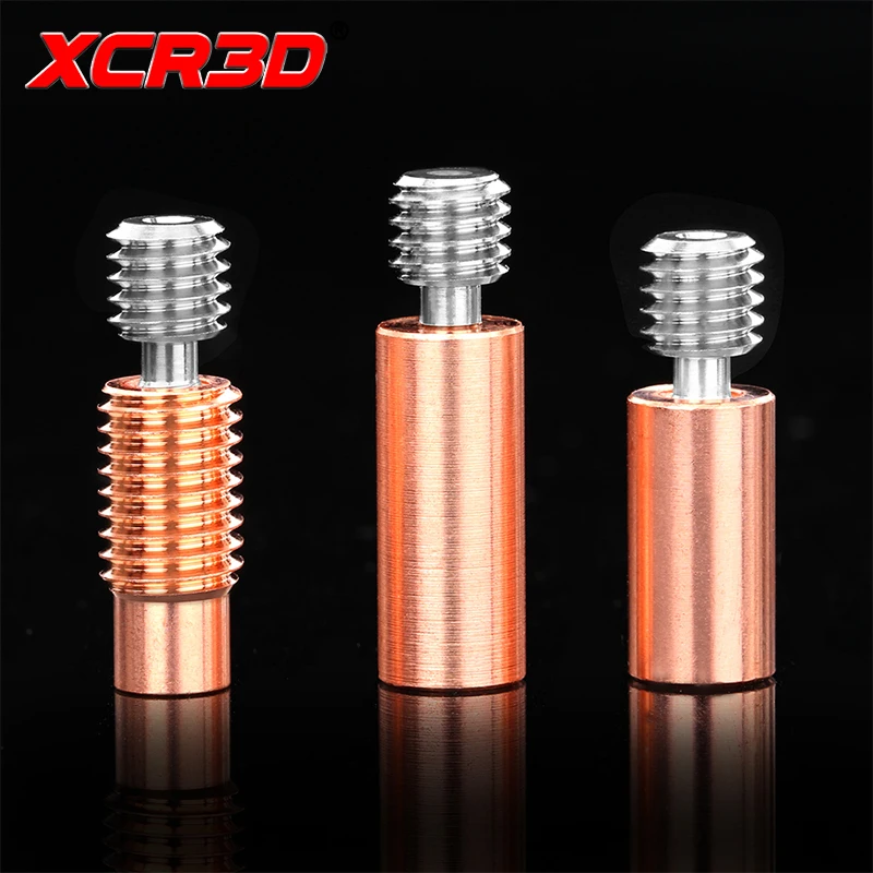 XCR 3D Printer All-Metal V6 Heater Block Titanium Alloy Bimetal HeatBreak Copper Smooth Throat for E3D V6 Hotend 1.75mm Filament