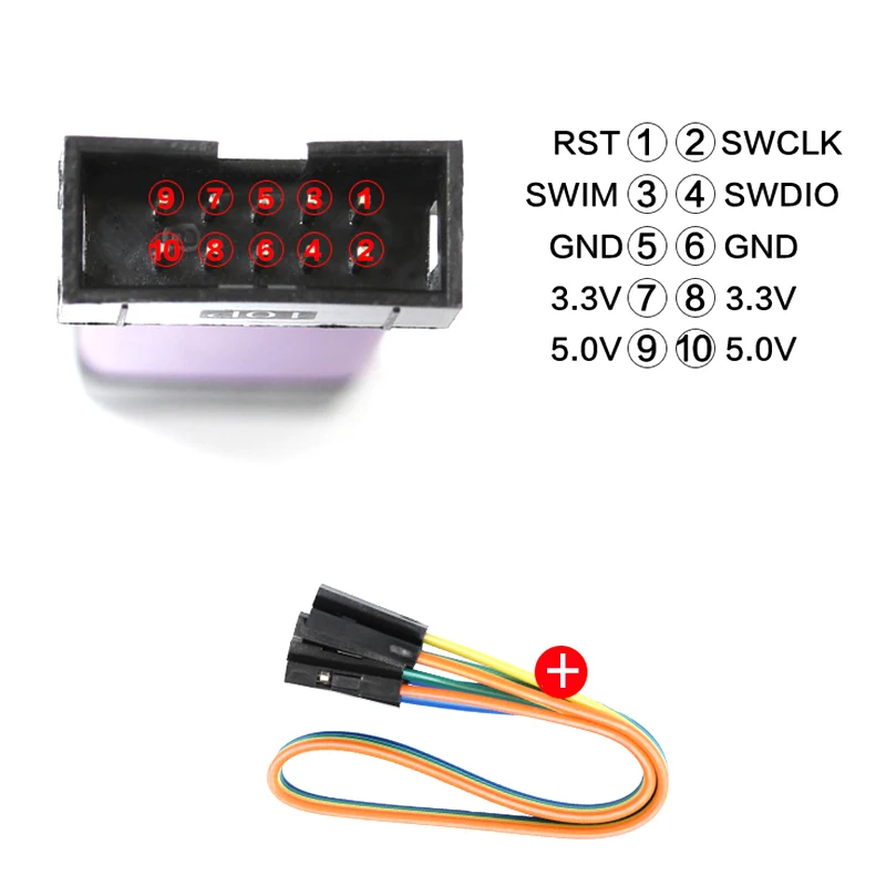 ST LINK Stlink ST-Link V2 미니 STM8 STM32 시뮬레이터 다운로드 프로그래머, 커버 포함, 듀폰 케이블 ST Link V2, 1 세트