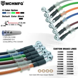 MCH Braided Brake Hose Moto M10 Banjo 28 90 Degrees Motorcycle ATV Hydraulic Clutch DOT Flexible Tube Line Oil Hose 400 2400mm