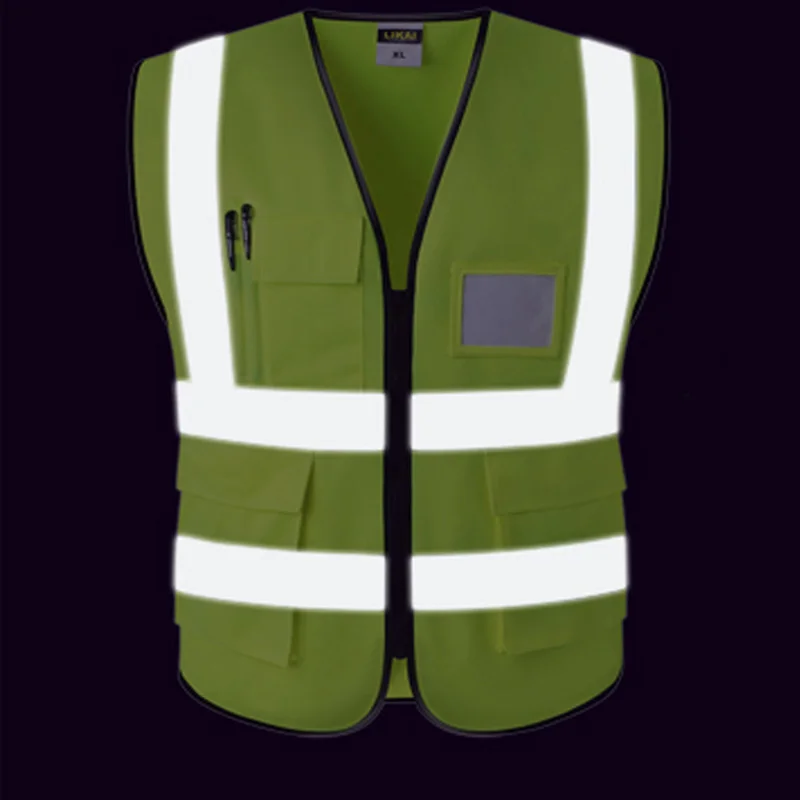 Plus Size M-4XL Construction Safety Vest Reflective Vest for Men hi vis Workwear Vest Reflective Work Wear Vest with Pockets